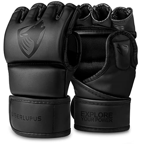Liberlupus MMA Handschuhe, schwarz, L-XL von Liberlupus