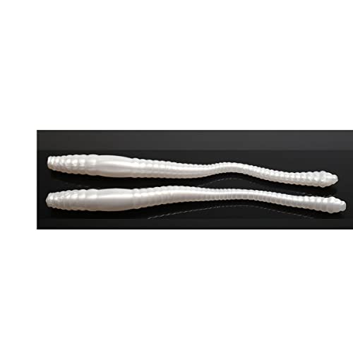 Libra Lures Dying Worm 7cm - Silver Pearl - 15Stück | Creaturebait von Libra Lures