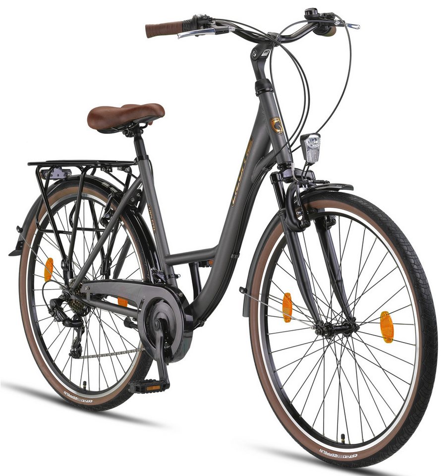 Licorne Bike Cityrad Licorne Bike Violetta Premium City Bike in 28 Zoll - Fahrrad, 21 Gang Shimano, Kettenschaltung von Licorne Bike