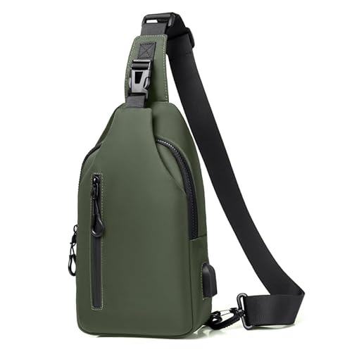 Lidxfeo Anti-Diebstahl Multipurpose Crossbody Bag, Wasserdichter Brusttasche Chest Bag Herren, Schultertasche mit USB Ladeanschluss, Mehrere Taschen Sling Rucksack, für Wandern, Reisen, Klettern usw von Lidxfeo