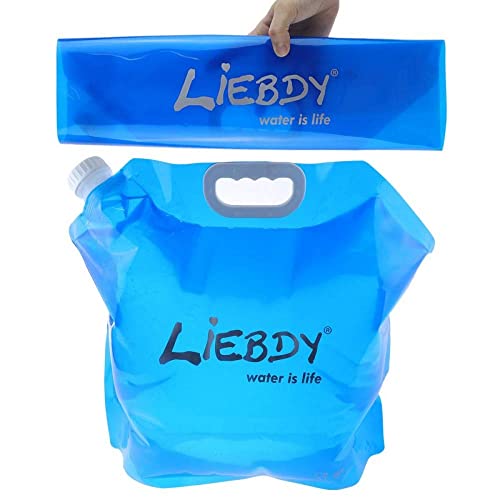 Liebdy® Faltbarer Wasserbehälter 10 Liter BPA frei, Flexibler Wasserkanister für Notfall Prepper Krisenvorsorge Notfallausrüstung Krisenvorbereitung Vorrat Blackout Survival | blau von Liebdy