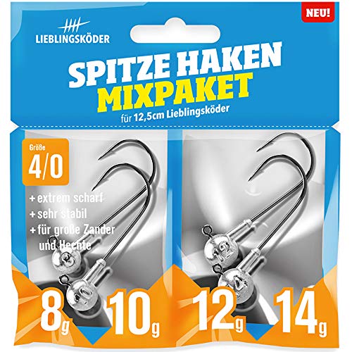 Lieblingsköder Spitze Haken 4/0 Mixpaket - 4 Jigköpfe von Lieblingsköder