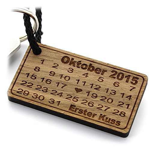 Lieblingsmensch Holz Schlüsselanhänger - Herztag Kalender von Lieblingsmensch