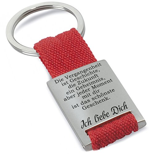 Lieblingsmensch Die Vergangenheit ist Geschichte - rot Schlüsselanhänger, 12 cm, Rot von Lieblingsmensch