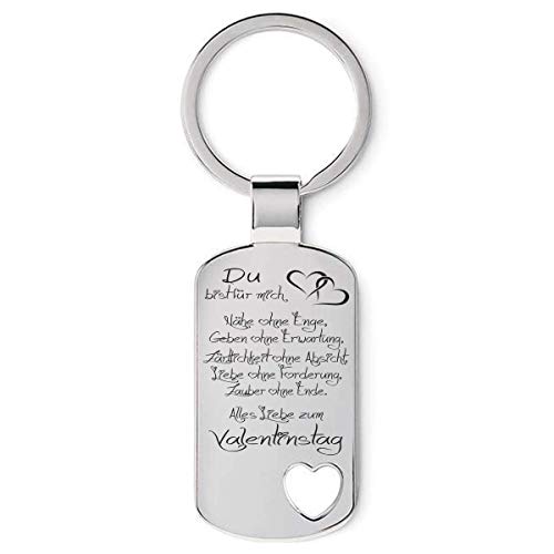 Lieblingsmensch Schlüsselanhänger Modell: Du bist für mich/Valentinstag - Ausgestanztes Herz von Lieblingsmensch