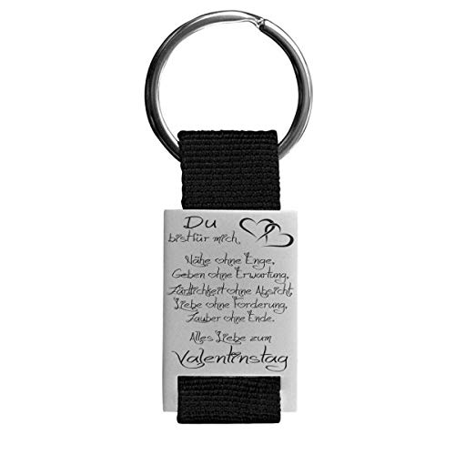 Lieblingsmensch Schlüsselanhänger Modell: Du bist für mich/Valentinstag - Schwarz von Lieblingsmensch