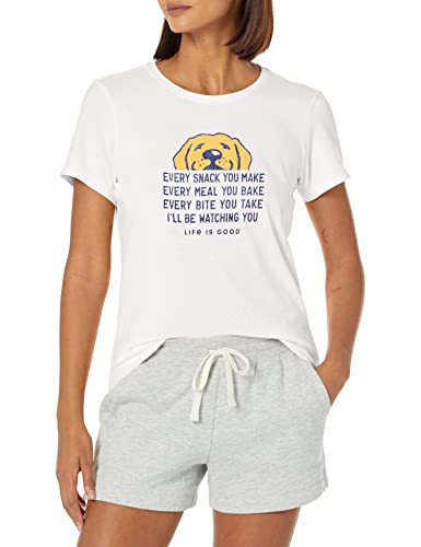 Life Is Good Damen Standard Crusher Graphic T-Shirt I'll Be Watching You, Cloud White, XXL von Life Is Good