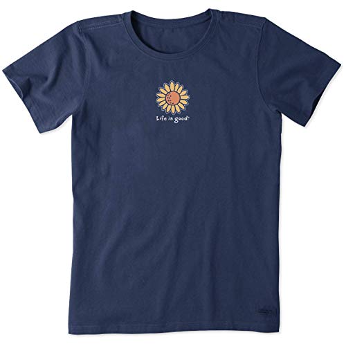 Life Is Good Damen Standard Crusher Graphic T-Shirt Sunflower, Dunkelblau, XXL von Life Is Good