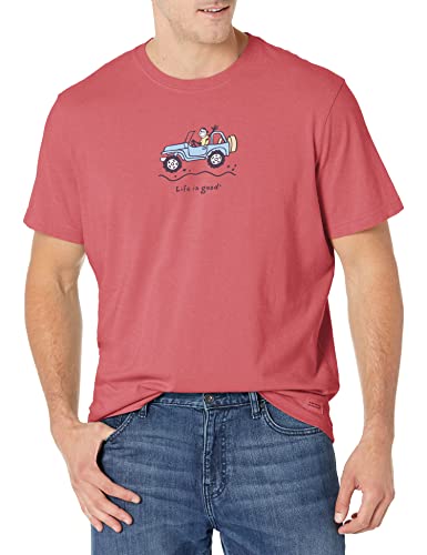 Life Is Good Herren Vintage Crusher Graphic T-Shirt Offroad Jake, Faded Red, X-Large von Life Is Good