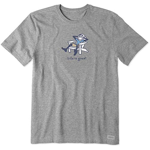 Life Is Good Herren Vintage Crusher Graphic T-Shirt Adirondack Jake, Heather Grey, Größe L von Life Is Good
