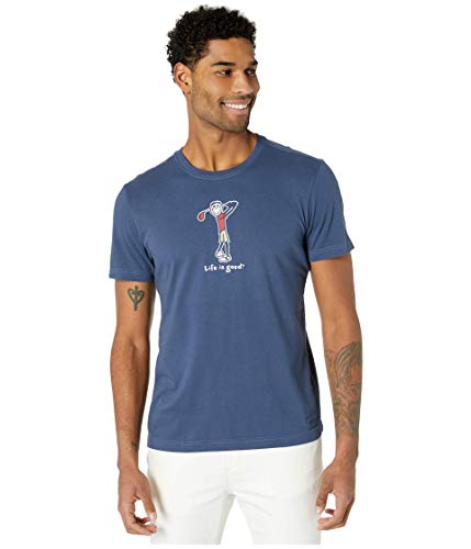 Life Is Good Herren Vintage Crusher Graphic T-Shirt Golf Jake, Darkest Blue, XXXL von Life Is Good