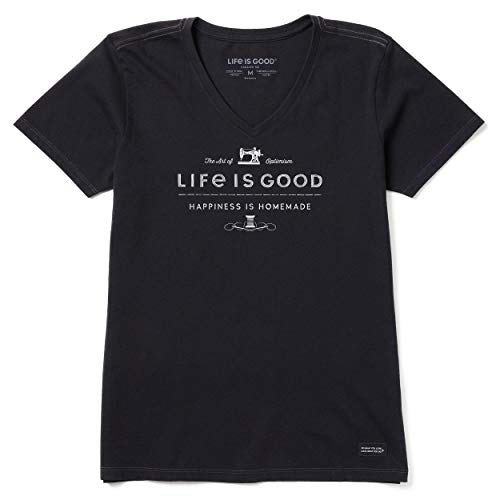 Life is Good Damen Crusher Tee Kurzarm Baumwolle Grafik T-Shirts Happiness is Homemade, Schwarz (Jet Black), XX-Large von Life Is Good