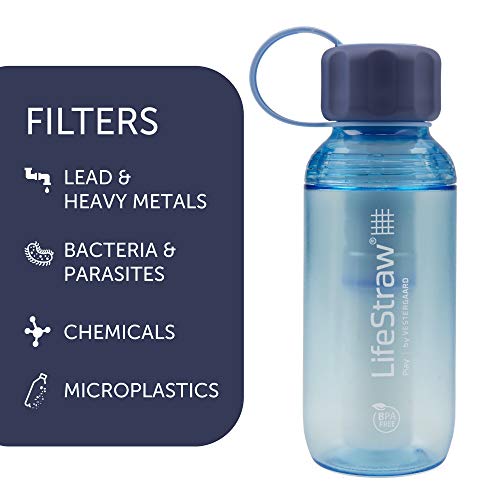 LifeStraw Play Wasserfilterflasche für Kinder, schützt vor Blei, Bakterien, Parasiten, Mikroplastik und anderen Verunreinigungen, auslaufsicher, BPA-frei von LifeStraw
