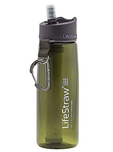 LifeStraw Go 2 Nachfüllbare Wasserflasche mit Eingebautem (2-Stufig) Green Filter, Grün, M von LifeStraw