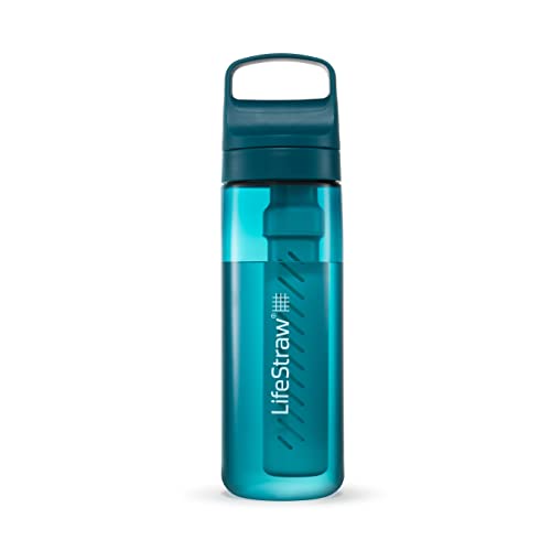 LifeStraw Go Serie - BPA-freie Trinkflasche mit Wasserfilter 650ml für Reisen und den täglichen Gebrauch - entfernt Bakterien, Parasiten, Mikroplastik + verbessert den Geschmack, Laguna Teal (petrol) von LifeStraw