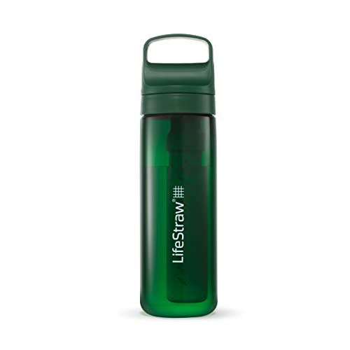 LifeStraw Go Serie - BPA-freie Trinkflasche mit Wasserfilter 650ml für Reisen und den täglichen Gebrauch - entfernt Bakterien, Parasiten, Mikroplastik + verbessert den Geschmack, Terrace Green (grün) von LifeStraw