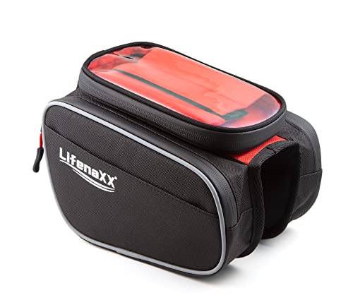 Lifenaxx Fahrradtasche LX-029 - Fahrrad Rahmentasche mit integriertem Smartphone Fach für alle Fahrradtypen: E-Bike, Mountainbike, Cityrad - Wasserdicht, Telefonfach bis ca. 6,7 Zoll, 3 L Volumen von Lifenaxx