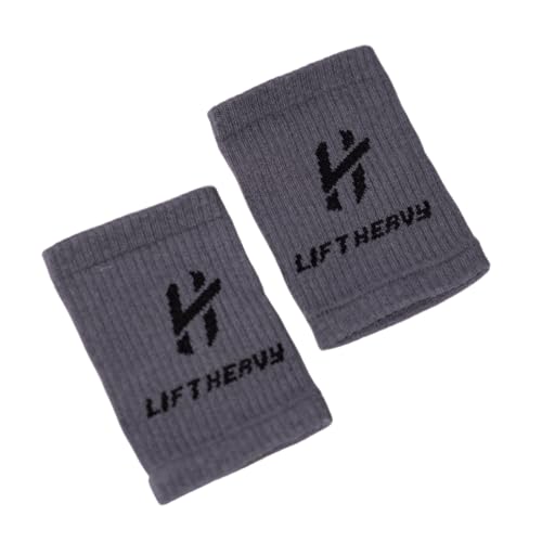 Lift Heavy Wrist Bands Schweißbänder für Fitness, Fitnessstudio und Sport (Grau) von Lift Heavy