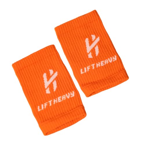 Lift Heavy Wrist Bands Schweißbänder für Fitness, Fitnessstudio und Sport (Orange) von Lift Heavy