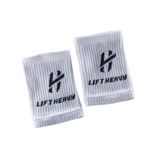 Lift Heavy Wrist Bands Schweißbänder für Fitness, Fitnessstudio und Sport (Weiss) von Lift Heavy