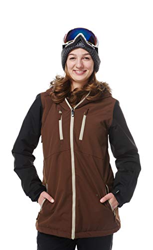 LIGHT BOARD CORP Damen Flow Jacket, Dark Brown/Black, L von LIGHT BOARD CORP