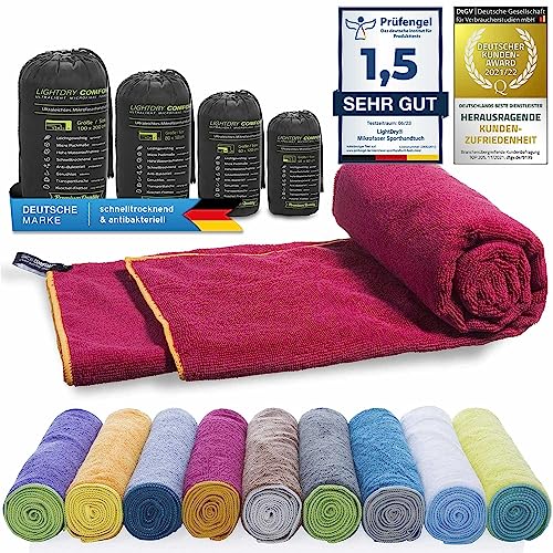 LightDry® Original Mikrofaser Sporthandtuch Backpack Reise-Handtuch - Sport & Fitness Badehandtuch saugfähig, leicht & antibakteriell und extrem schnell trocknend von LightDry
