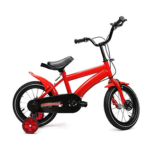 Lightakai Kinderfahrrad, 14 Zoll Kinderrad Fahrrad Sitzhöhe nverstellbar Fahrrads mit Abnehmbare Stützräder für Mädchen und Jungen ab 3, 4, 5, 6 Jahren (Rot) von Lightakai