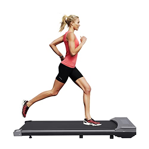 Motorisiertes Laufband, Tragbares Laufband Ultra Slim Walking Treadmill mit Fernbedienung und LED-Display Maximalgewicht 120 kg für Zuhause, Büro, Fitnessstudio, ohne Installation (Grau) von Lightakai