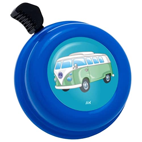 Liix Colour Bell neu 2021 Peace Bus VW Käfer 70er Jahre Design Fahrradklingel für Kinder und Erwachsene Design und mit einfacher Montage (Striking Blue) von Liix