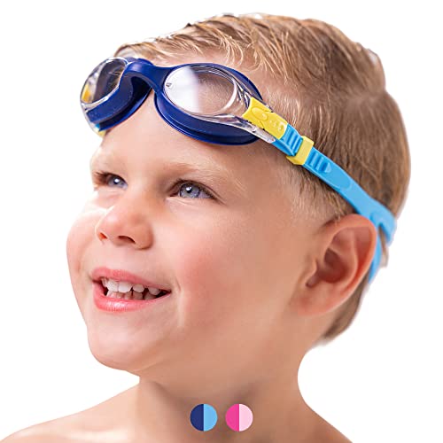 Limmys Kinder Schwimmbrille – Schwimmbrille Kinder – Taucherbrille Kinder – Jungen, Mädchen – Schwimmbrille – 12 - Verstellbar Anti-Beschlag Flexibler Nasensteg – UV-Schutz von Limmys