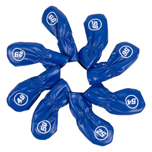 8 x Golfschlägerkopf-Schutzhüllen aus PU-Leder, wasserdicht, Golfschlägerkopfabdeckungen, Zubehör, Geschenke für Golfer, Club-Abdeckung, Schutzhülle, Polyurethan, weich, langlebig, tragbar von Limtula