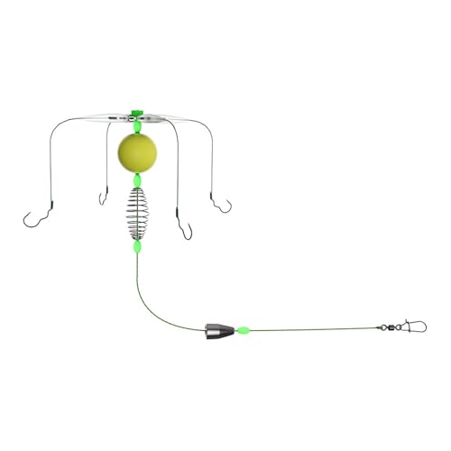 Angelzubehör, Anti-Wicklungs-Köder, Käfig-Schwimmerschnur, Set mit 4 Haken, Schwimmköder, Angel-Futterschnur-Set Angelzubehör, Anti-Wicklungs-Köder, Käfig-Schwimmerschnur, Set mit 4 Haken, Schwimmköder, Angel-Futterschnur-Set von Limtula