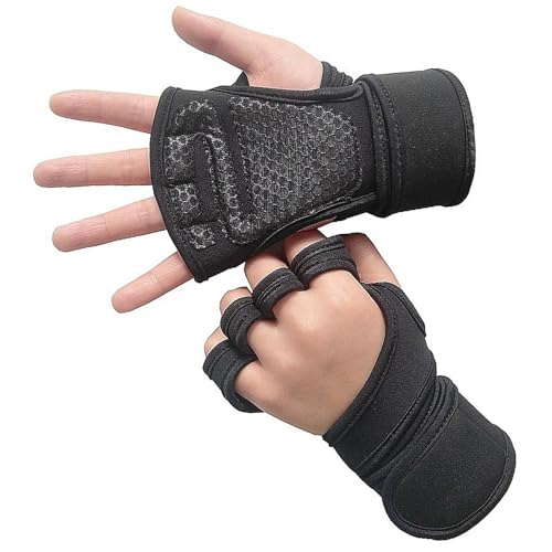 Gewichtheber-Handschuhe mit Handgelenk-Stabilisierung, rutschfest, atmungsaktiv, für Fitness, Radfahren, Rudern, Workout, atmungsaktiv, Gewichtheben von Limtula