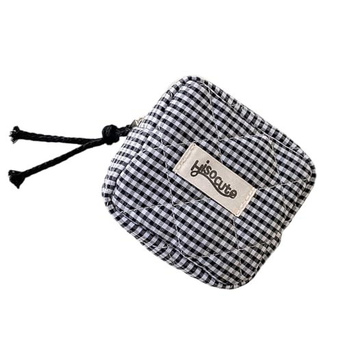 Kosmetiktasche, Lippenstifttasche, klein, für Geldbörse, Münzgeldbörse mit Reißverschluss, Make-up-Organizer, Damenbinden-Aufbewahrung, Schwarz , Mass Beauty von Limtula