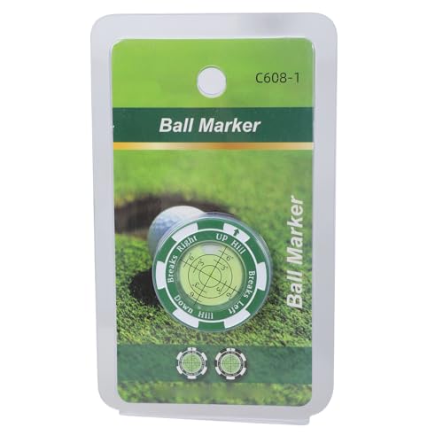 Limtula Golfball-Markierungs-Wasserwaage, Messwerkzeug, Golf-Putting-Hilfsmittel, runde Wasserwaagen, hohe Präzision, Lesegerät, einfach zu bedienen, grüner Lesegerät von Limtula