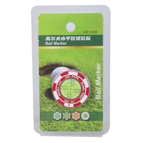 Limtula Golfball-Markierungs-Wasserwaage, Messwerkzeug, Golf-Putting-Hilfsmittel, runde Wasserwaagen, hohe Präzision, Lesegerät, einfach zu bedienen, grüner Lesegerät von Limtula
