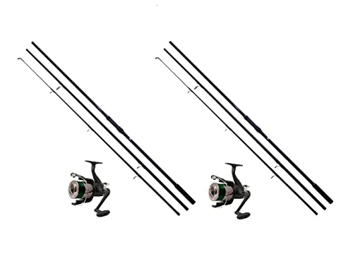 Lineaeffe 2X Karpfenset Karpfenrute + Freilaufrolle + Karpfenschnur 3-teilig / 3,60m / 3,00lbs von Lineaeffe