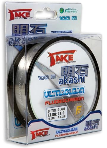 Lineaeffe Angelschunr Take Akashi Ultraclear Fluorocarbon 100 m 100 m D. 0.140 mm Fluorocarbon Meer Spinning Surfcasting Forelle Bolo See von Lineaeffe