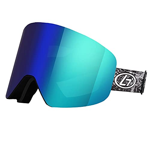 Lingda OBAOLAY Skibrille (1-teilig), »UV-Schutz«, mit Brillenmagnetwechselsystem « Blau von Lingda