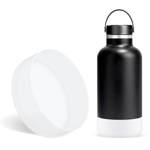Linkidea Wasserflaschen-Stiefel, kompatibel mit Hydro Flask Wide Mouth 1,8 l, Growler 1,8 l, Silikon-Wasserflaschenbodenhülle, Schutz, Flaschenstoßfänger (weiß) von Linkidea