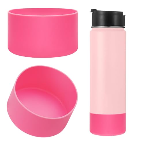 Linkidea Wasserflaschen-Schutzhülle, kompatibel mit Hydro Flask Wide Mouth Flex Cap/Strohdeckel/Chug Cap 32oz/40oz, Silikon-Flaschenbodenschutz, Flaschenstoßstange (2 Stück) (Rosa) von Linkidea