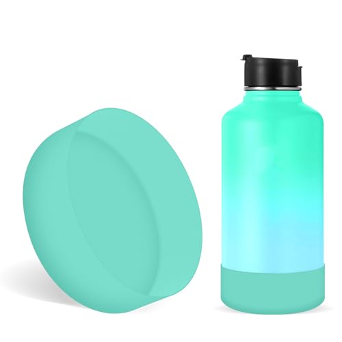 Linkidea Wasserflaschenmanschette, kompatibel mit IRON °FLASK breite Öffnung/schmale Öffnung, 1,8 l, Silikon-Flaschenbodenhülle, Schutz für Flaschenhalter, Minzgrün von Linkidea