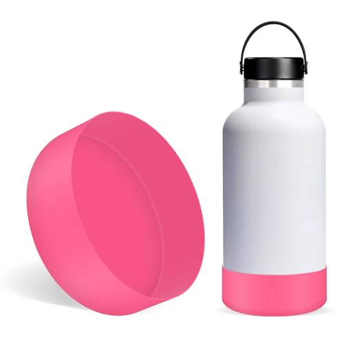Linkidea Wasserflaschenstiefel, kompatibel mit Hydro Flask Wide Mouth 1,8 l, Growler 1,8 l, Silikon-Wasserflaschenbodenhülle, Schutz, Flaschen-Stoßfänger (Rosa) von Linkidea