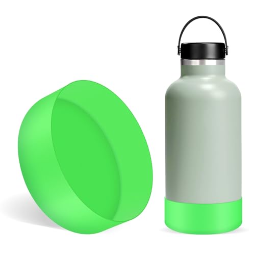 Linkidea Wasserflaschen-Schutzhülle, kompatibel mit Hydro Flask Wide Mouth 64oz, Growler 64oz, Silikon-Wasserflaschen-Unterhüllenschutz, Flaschenstoßfänger (Grün) von Linkidea