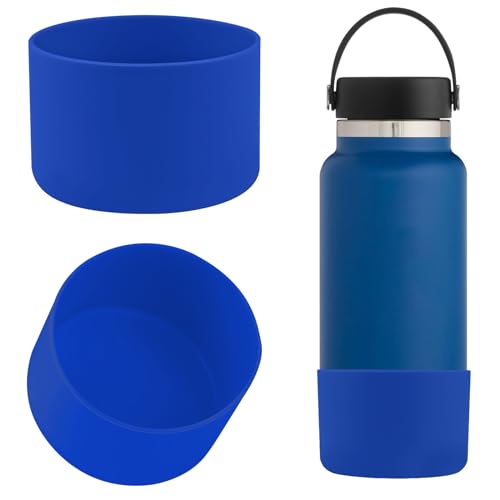 Linkidea Wasserflaschenstiefel, kompatibel mit Hydro Flask Wide Mouth Flex Cap/Strohdeckel/Trinkkappe, 907 ml, 1,134 ml, Silikon-Flaschenbodenschutz, Flaschen-Stoßfänger (Kobalt/2 Stück) von Linkidea