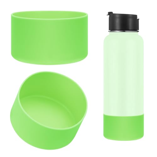 Linkidea Wasserflaschen-Schutzhülle, kompatibel mit Iron °Flask Wide Mouth 32oz/40oz, Narrow Mouth 32oz, Silikon-Flaschenbodenschutz, Flaschenstoßstange (2 Stück) (Grün) von Linkidea
