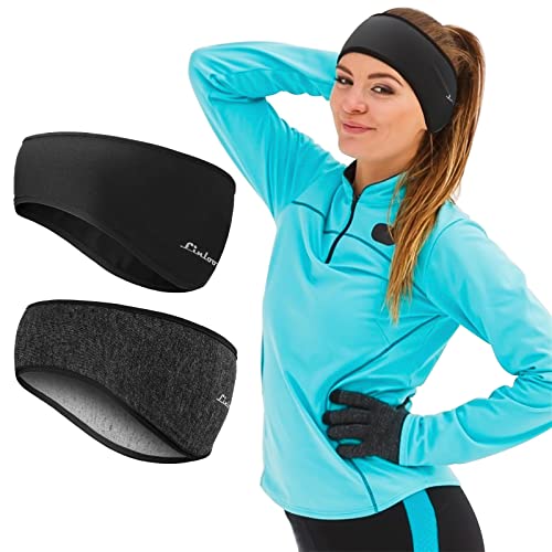 Sport Stirnband für Damen und Herren - Winter Ohrenwärmer Stirnbänder Ohrenschützer Warm Headband for Jogging, Laufen, Wandern, Fahrrad und Motorrad Fahren 2 Stück Farbe 2 von Linlook