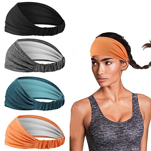 Stirnband Damen - Breit Haarband für Yoga Sport Laufen Workout Training Fitness Tennis Gym Radfahren Wandern Joggen - Elastische Schweißband Stirn Frauen Mädchen von Linlook