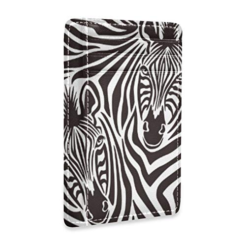 Linomo Kartenhüllen aus dünnem Leder Geldscheinklammer Zebra Druck Geldbörsen RFID-Blockierung für Männer und Frauen von Linomo