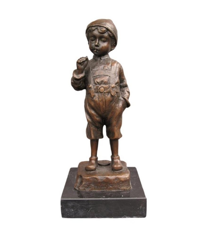 Linoows Dekoobjekt Bronzefigur, Bronze Skulptur, Der kleine Raucher", Bronze Figur, Rauchender Knabe signiert Schmidt Felling" von Linoows